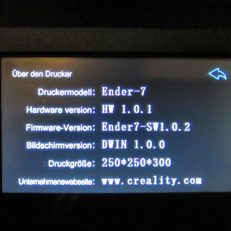 Creality Ender 7 Firmware Update